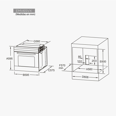 EMV65VX Horno 8 funciones